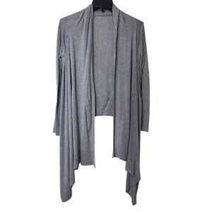 Ted Baker London Sweater Womens Small Gray Fiyyona Wrap Waterfall Open Cardigan